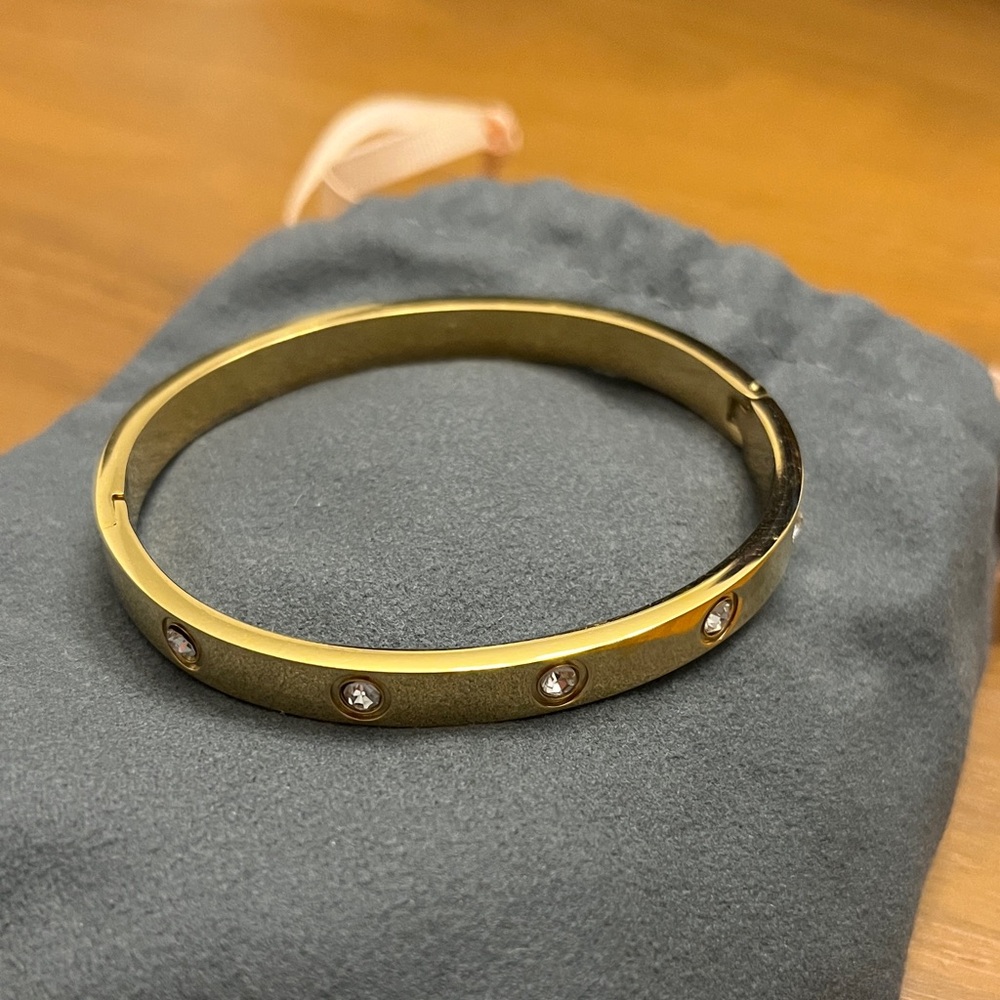 Gold Crystal-Studded Bracelet